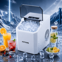 Countertop Ice Maker Machine, 12KG/24H with Self-Cleaning & Scoop, White