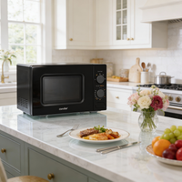 700W 20L Countertop Microwave Oven with Dual Knob