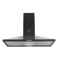 Black 90CM Wall-mounted 3-Speed Chimney Range Hood Cooker Extractor