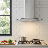 60cm Chimney Cooker Range Hood Kitchen Extractor with 3-Speed Modes