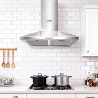 60cm 3-Speed Stainless Steel Wall Mounted Chimney Range Hood With LED Light