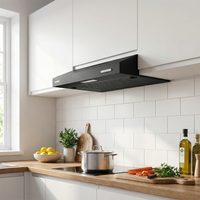 Black 60cm Under Cabinet Wall-Mount Cooker Range Hood with 3-Speed Modes