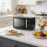 Black 19L 5-level Power Kitchen Manual Microwave Oven with Timer 700W