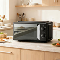 Black 19L 5-level Power Kitchen Manual Microwave Oven with Timer 700W