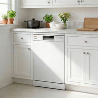 40cm White Freestanding Dishwasher with 10 Place Settings & 6 Washing Programs