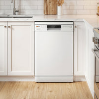 40cm White Freestanding Dishwasher with 10 Place Settings & 6 Washing Programs