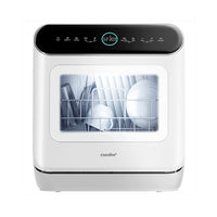 White Countertop Dishwasher with a Visible Door