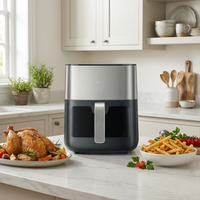 6.5L Air Fryer with Upper and Lower Double Tube Heating LED Display