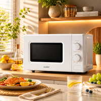700W 20L Countertop Microwave Oven with Dual Knob