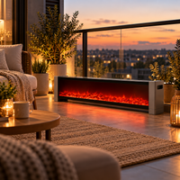 1000W/2000W Convection Baseboard Heater with Flame