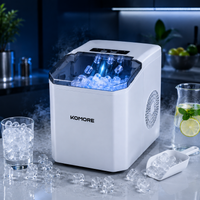 Countertop Ice Maker Machine, 12KG/24H with Self-Cleaning & Scoop, White