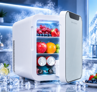 16L Portable Mini Fridge with Glass Door, Cooling & Heating for Bedroom, Office & Car, White