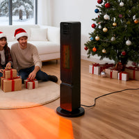2000W Tower Heater with Remote Control, ECO Mode & Fireplace Flame Effect