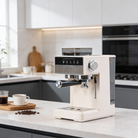 Espresso Coffee Machine with Integrated Coffee Grinder and Milk Frother