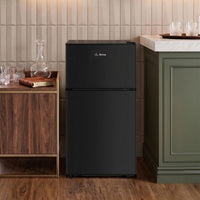 89L Freestanding Fridge Freezer, Twin Door, Black