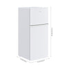 180L Double Door Refrigerator with 45L Freezer Compartment, Freestanding Fridge Freezer for Family Kitchen