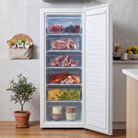 175L Upright Freezer with 6 Drawers, Adjustable Temperature & 42dB
