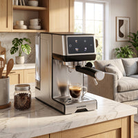 1350W Espresso Machine with Milk Frother, 20-Bar Pump & Touch Display