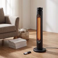 2000W Freestanding Infrared Heater with Remote Control, 8 Heat Settings & 60° Oscillation