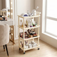4-Tier Multifunction Plastic Storage Cart Organizer Rack